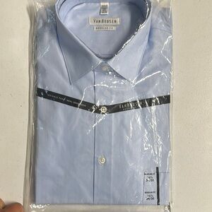 Van Heusen Blue Dress Shirt Classic Business Style